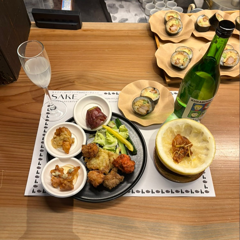 日本酒とからあげ